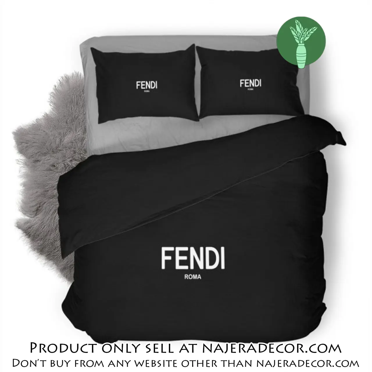 Fendi new luxury logo fashion brand premium bedding set home decor njr1935605